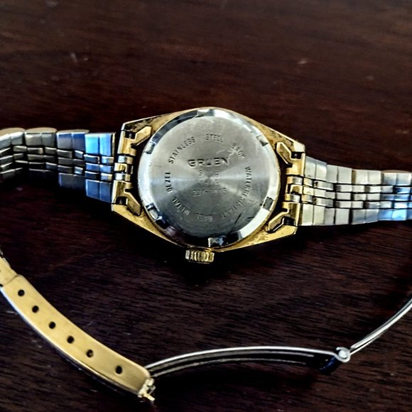 GRUEN VTG Women's Quartz Watch: Crystal Bezel~Date~Water Resistant~New Battery - Picture 10 of 13